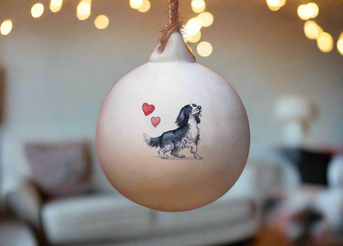 Sprocker Black & White Ceramic Round Bauble
